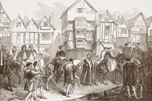 Processie van Wolsey naar Westminster Hall, illustratie uit De Geschiedenis van het Protestantisme door James Aitken Wylie, 1878 door English School