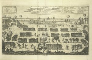 Processie naar de Tempel van de Grote Slang bij de kroning van de Koning, illustratie uit 