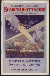 Programma voor de Aldershot Command Searchlight Tattoo, Rushmoor, Aldershot, Hampshire door English School