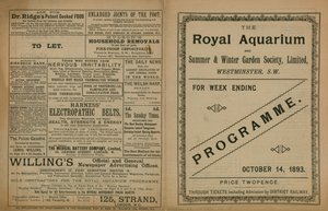 Programma van evenementen in het Royal Aquarium