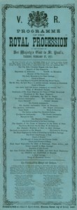 Programma van de Koninklijke Processie ter gelegenheid van het bezoek van Hare Majesteit aan de St. Paul