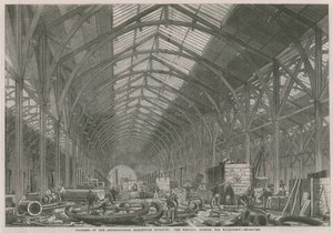 Voortgang op het Internationale Tentoonstellingsgebouw; De westelijke bijlage voor machines