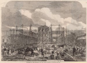 Voortgang op het Internationale Tentoonstellingsgebouw van 1862 door English School