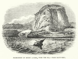 Promontory van de berg Carmel, vanaf de zee, van Maundrell door English School