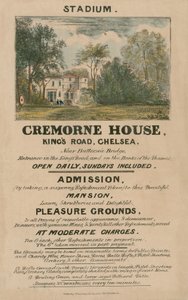 Promotiefolder voor het stadion, Cremorne House, Kings Road, Chelsea, Londen