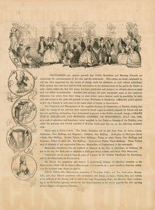 Promotiefolder voor een groot openbaar ontbijt en ochtendconcert op 15 juli 1846 door English School