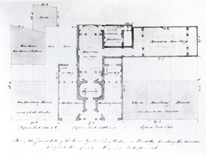 Voorgestelde Plattegrond voor de Egyptische Hal, Picadilly, 1810 door English School
