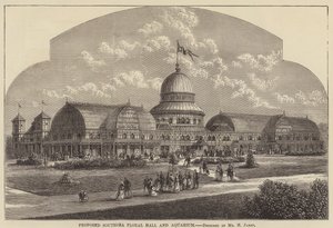 Voorgestelde Southsea Floral Hall en Aquarium (gravure) door English School