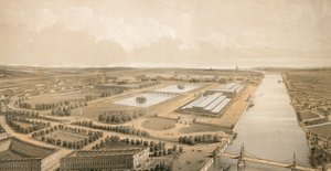 Voorgestelde locatie voor het Crystal Palace in Battersea Park door English School