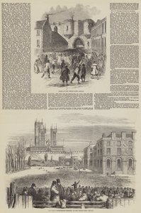 Protectionistische bijeenkomst in Lincoln (gravure) door English School