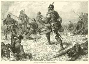 Pruisische trommelaar op het slagveld, september 1870 door English School