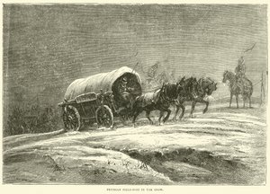 Pruisische veldpost in de sneeuw, oktober 1870 door English School