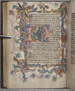 Psalter met Sarum gebruik kalender, Fol 40 verso, ca. 1425-75 door English School