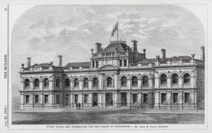 Openbare baden en washokken voor de parochie van Paddington (gravure) door English School