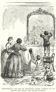 Potichomania (de kunst van het decoreren van glas), uitgevoerd door meester Tom tijdens de paasvakantie door English School