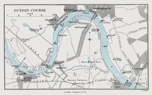 Putney Cursus (gekleurde gravure) door English School