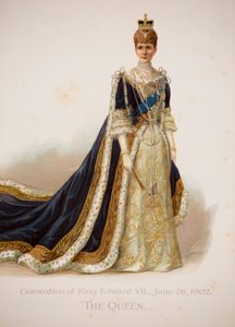 Koningin Alexandra in haar kroningsgewaden