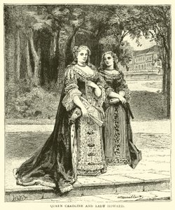 Koningin Caroline en Lady Howard door English School