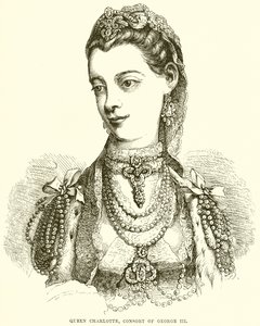 Koningin Charlotte, gemalin van George III door English School