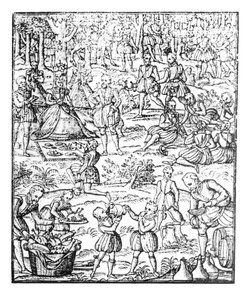 Koningin Elizabeth I (1533-1603) bij een Jachtpicknick, plaat uit 
