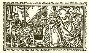 Koningin Elizabeth I en Sir Walter Raleigh