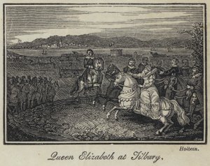 Koningin Elizabeth bij Tilbury (gravure)