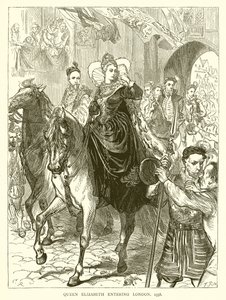 Koningin Elizabeth komt Londen binnen, 1558 door English School
