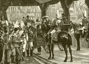Koningin Victoria, Jubileum, Westminster Abbey, koets, paarden door English School