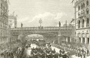 Koningin Victoria opent Holborn Viaduct, 1869 door English School