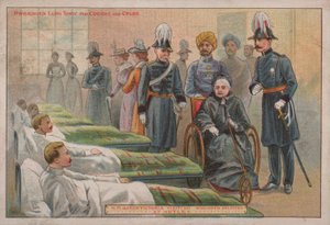 Koningin Victoria bezoekt gewonde Britse soldaten in Netley Hospital, Hampshire, 1898 door English School