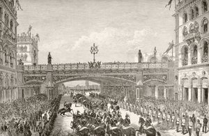 Koningin Victoria opent Holborn Viaduct in 1869, uit 