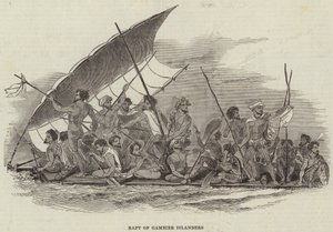 Vlot van Gambier-eilanders (gravure)