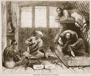 Spoorwegreizen in India, illustratie uit Cassells Geïllustreerde Geschiedenis van Engeland door English School