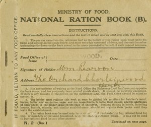 Rantsoenboek voor William Pearson, Chorleywood, Hertfordshire, 1919