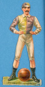 Klaar voor alles?, uitsnede van een voetballer, 1880s-90s door English School