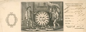 Ontvangstbewijs voor betaling van verzekering van Sun Fire Office, Londen