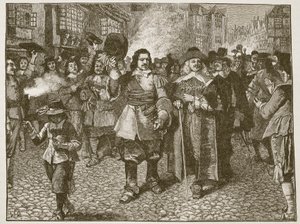 Ontvangst van Monck in de City of London, illustratie uit Cassells Illustrated History of England door English School