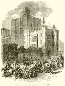 Ontvangst van koningin Elizabeth in Kenilworth Castle door English School