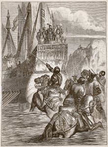 Ontvangst van keizer Sigismund, illustratie uit Cassells Geïllustreerde Geschiedenis van Engeland door English School