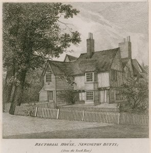 Rectoriaal huis in Newington Butts, Southwark, Londen, vanuit het zuidoosten door English School