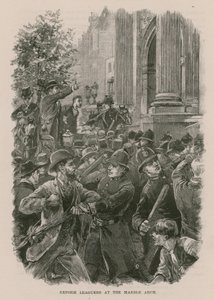 Reform League-demonstranten bij de Marble Arch, Londen (gravure) door English School