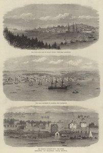 Regatta in Halifax, Nova Scotia (gravure) door English School