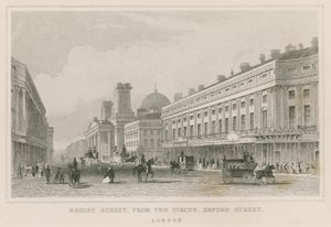 Regent Street, vanaf The Circus, Oxford Street, Londen