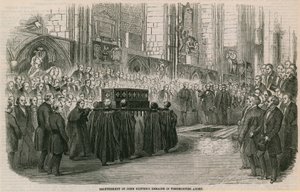 Herbegrafenis van de overblijfselen van John Hunter in Westminster Abbey, Londen