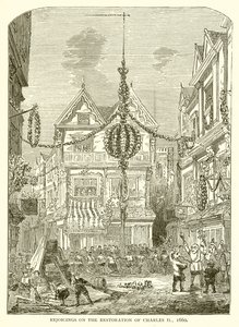 Vreugde bij de restauratie van Karel II, 1660 door English School