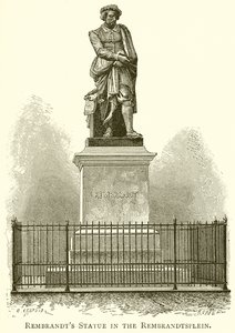 Standbeeld van Rembrandt op het Rembrandtsplein door English School