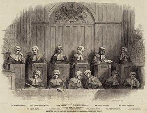 Gereserveerde Kroonzaak, in de Exchequer Kamer (gravure) door English School