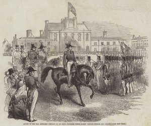 Review van de Honourable Artillery Company, door Zijne Koninklijke Hoogheid Prins Albert, kapitein-generaal en kolonel door English School