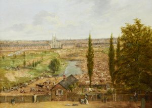 Rhobess Farm in 1844 (nu Ampthill Square in Camden, Londen); draagt inscriptie 