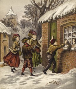 Rijke kinderen bezoeken arme kinderen met Kerstmis door English School